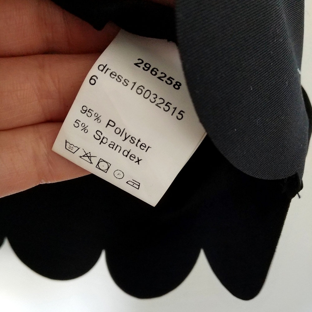 All Black Scalloped Edge Dress (XL) - Picture 3 of 8
